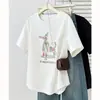 Camiseta Estampada Abstrata Jovem Simples de Gola Redonda e Manga Curta Plus Size para Mulheres Plus Size 2026 Primavera/Verão 9602