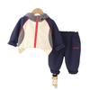 Ropa Nueva de Primavera para Niños de 0 a 4 Años Sudadera Deportiva con Capucha y Cremallera Doble a Juego de Colores Conjunto de Dos Piezas para Niños Primavera y Otoño