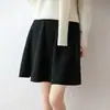 Falda Corta de Punto 100% Lana para Mujer 2026 Otoño/Invierno Nuevo Estilo Coreano Cintura Elástica Falda de Línea A Jacquard Plisada