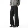 Pantalones Cargo Rectos Desestructurados con Múltiples Bolsillos para Hombre, Estilo Trendy de Pareja para Primavera y Otoño, Plisados de Corte Holgado, Versátiles Pantalones Largos Casuales