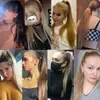Cinta Mágica de Comercio Exterior Cola de Caballo Recta Cola de Caballo Rizada Peluca para Mujeres Seda Mate de Alta Temperatura Extensión de Cabello Largo Recto Peluca de Cola de Caballo en Stock