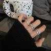 Diseño de alta gama moda cadena de eslabones cruzados totalmente de diamantes anillo de cristal anillo de pareja apilado anillo de salto disco europeo y americano