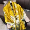 Bufanda Nueva de Seda Simulada, Bufanda Larga de Brocado, Moda Primavera y Otoño, Versátil Chal de Protección Solar de Verano, Turbante