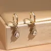 Lote mixto de varios estilos aretes de oro para mujer con colgante geométrico de circón microincrustado joyería de oreja de nicho de alta gama