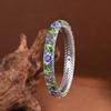 Pulsera de Plata Elegante y Sencilla con Filigrana de Cloisonné Rey Ciervo Dorado Estilo Chino Auspicioso para Mamá