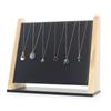 Estante de Bambú Madera Franela para Collares Estante para Joyería Soporte de Almacenamiento para el Hogar Estante Colgante Accesorios de Exhibición para Puesto Estante Exhibidor de Joyería
