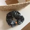 Scrunchie Xadrez Azul Ins Coreano Novo Acessório de Cabelo Simples e Fashion Elástico de Cabelo Versátil Ornamento de Cabelo