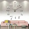 Atacado de fábrica decorações para sala de estar quarto adesivos de parede 3D relógio DIY relógio de parede espelho de casa personalizado relógio silencioso 015
