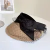 Malla Grande Lazo Moda Top Vacío para Mujer Estilo Coreano Versátil Transpirable Sombrilla Sombrero de Paja Vacaciones Protección Solar Sombrero de Sol Moderno