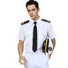 Uniforme de Marinero Camisa de Piloto Camisa de Hombre Discoteca Guapo Galones Personalidad de Moda Traje de Capitán Camisa Manga Larga