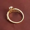 Anillo de Corona de Zirconia de Lujo para Dama con Diseño de Gota de Agua, Estilo Minimalista Elegante y con Estilo, Anillo de Cobre Puro para Dedo Índice, Venta al por Mayor de Joyería