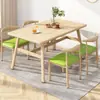 Mesa de comedor simple y moderna para apartamentos pequeños, adecuada para uso doméstico, restaurantes de comida rápida y espacios comerciales; mesa rectangular para propiedades de alquiler