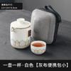 Conjunto de chá Kung Fu para viagem, xícara para convidados rápida, conjunto pequeno, uma panela, uma xícara, uma xícara de chá de cerâmica portátil para uso externo, anti-queimaduras