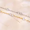 Pulsera de Plata de Ley s925 Súper Brillante para Clubbing para Mujer Moda de Alto Nivel Cristales Lentejuelas Joyería de Mano Estilo Lujo Ligero Diseñador Adornos