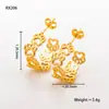 Pendientes de Acero de Titanio de Venta Caliente Transfronteriza Oro de 18K Moda Borde Asimétrico Diseño de Nicho Pendientes Geniales Atractivos de Moda Pendientes