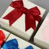 Caja de Regalo con Lazo Papel de Cuero Caja de Empaque para Joyería Caja de Regalo con Lazo Tapa Cielo y Tierra Caja para Joyería de Anillo de Collar