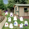 Tarjeta de Piso de Fantasma Blanco de Halloween Decoración de Patio Exterior Césped Fiesta Festiva Jardín Tarjeta de Piso de Halloween