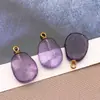 Acero Inoxidable Piedra Natural Hecho a Mano Aguja Curva Colgante Colgante Cuadrado DIY Collar Pendientes Pulsera Accesorios de Joyería Material