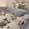 Juego de tres piezas de terciopelo de leche para dormitorio estudiantil, funda de edredón de forro polar de doble cara para otoño e invierno, juego de cuatro piezas cálido y engrosado de forro polar de coral