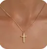 Exquisito Collar de Cruz Europeo y Americano Transfronterizo para Mujer Chapado en Oro de 14K Moda en Capas Colgante de Alta Gama