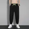 Pantalones de Seda de Hielo para Hombre Pantalones Casuales Transpirables Sueltos Talla Grande Pantalones de Aire Acondicionado para Hombre Ultra Delgados de Secado Rápido Pantalones Deportivos Estilo Delgado de Verano