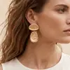 Moda Europea y Americana Pendientes de Aleación con Textura Exagerada Diseño de Nicho de Gama Alta Doble Capa Geométricos de Gota de Agua Pendientes Grandes para Mujeres