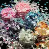 Novo Conjunto de 6 Cores Espelhado Degradê Borboleta Brilho Cor Mista Quicksand de Cânhamo Fluido Lantejoula de Forma Especial Joia para Unha Manicure