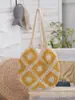 Bolsa de Palha Férias Nicho Bolsa de Palha Casual Tote Nova Bolsa de Mão de Grande Capacidade Bolsa Transversal Bolsa Feminina Tecelagem