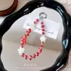 Colgante de Llave con Perlas de Cristal y Flores, Lanyard de Muñeca Pequeño con Flores, Lanyard para Funda de Teléfono Móvil, Accesorios para Llavero, Colgante para Bolso
