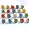 Cuentas de cerámica de agujero recto semiacabadas, cuentas retro de múltiples caras, accesorios para pulseras, material de cuentas, joyería DIY