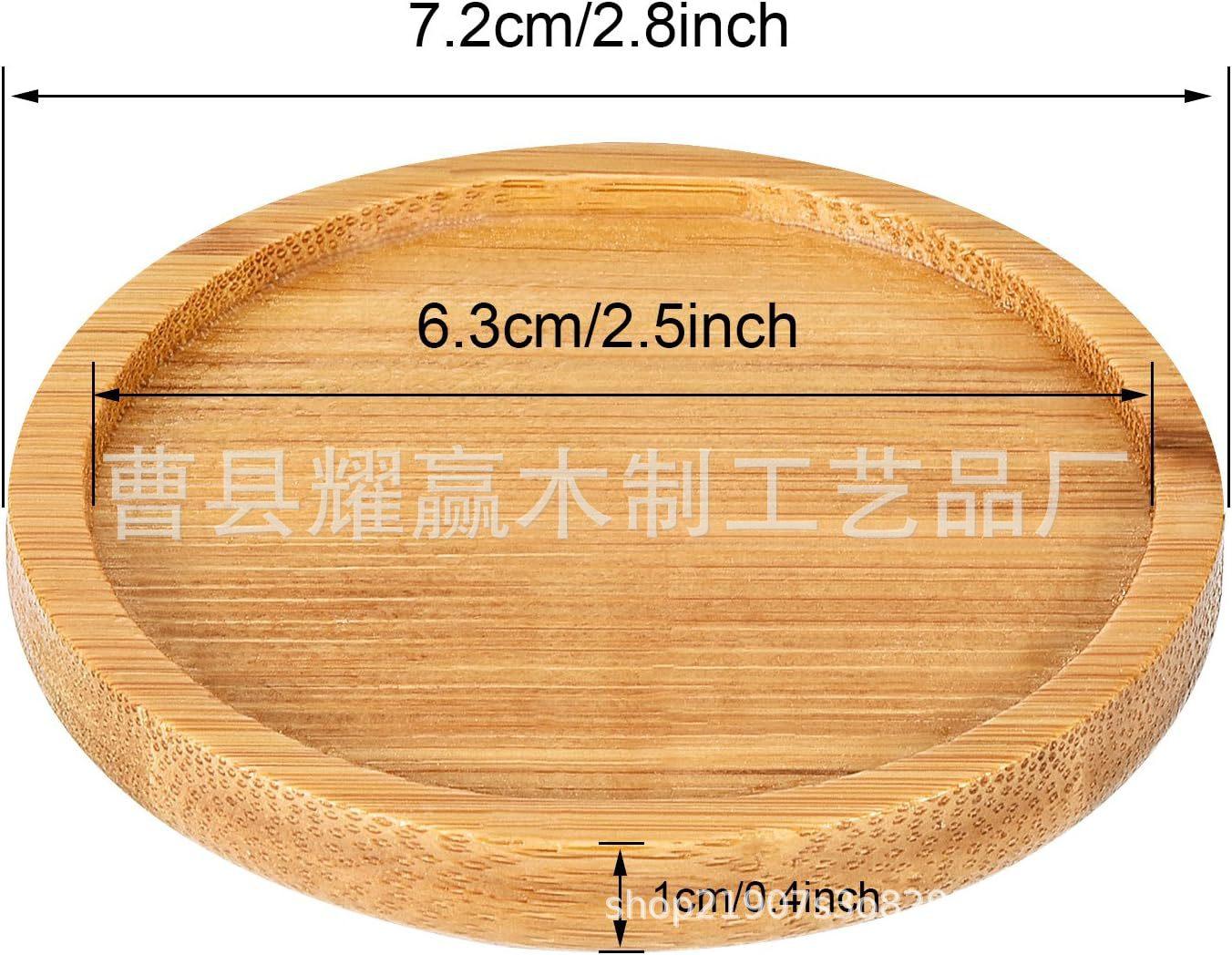 竹制圆形杯垫多肉花盆实木托盘马克杯隔热垫木质杯盖BSCI &