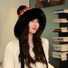 Gorro de Lana para Niños Invierno Nuevo Forrado de Felpa Engrosado Cálido Bola de Pelo Gorro de Punto Exterior Montar Protectores de Orejas a Prueba de Frío Gorro Frío