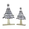 Árbol de Navidad de Madera Decoración de Mesa Independiente Decoración de Árbol de Navidad con Decoración de Fieltro de Lana