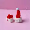 Chapéu Pequeno de Natal Estilo Coreano Mini Chapéu de Natal Cor de Natal Pingente de Vestido Bola de Lã para Dedo Chapéu Decorativo