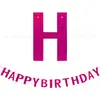 Nova faixa de aniversário de PET com glitter a laser, faixa colorida com letras HAPPY BIRTHDAY para decorações de festa