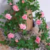 Enredadera de Rosas Simulada de Alta Gama, Enredadera Artificial de Flores Estilo Jardín, Arco de Pared, Envoltura para Tuberías Colgantes, Enredadera Decorativa para Cubrir y Decorar