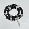 Pulseira Popular Atacado "Jifeng Langyue" Novo Estilo Chinês Grama de Água Concha Preta Lua Crescente Pulseira Concha Borboleta Preta Círculo Duplo Presente