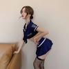 Ropa interior sexy talla grande uniforme de policía atuendo de rol para club nocturno traje de instructor de juego dividido una generación de cabello