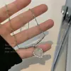 Estilo Dulce y Cool ~ Collar de Zirconia de Corazón para Mujer, Diseño Nicho de Lujo Accesible Cadena Clavicular, Accesorios Populares Sexys