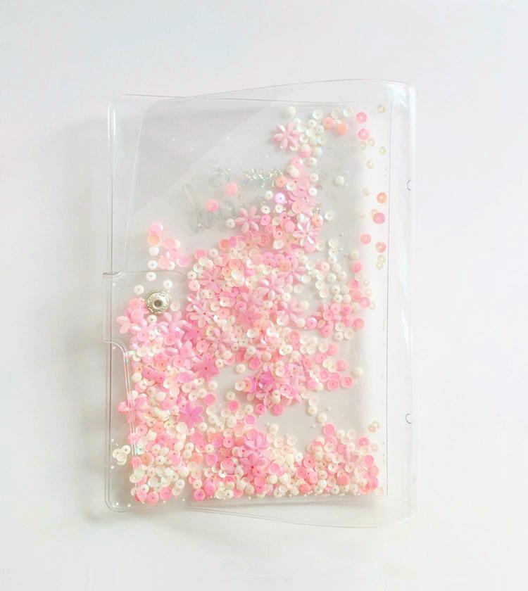 镭射PVC亮片书皮 PVC活页壳手帐本封面书套 流沙书皮亮片