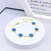 Pulsera de Acero de Titanio Trébol de la Suerte Flor de Cinco Hojas, Sencilla y Moderna, Versátil, Estilo de Lujo Ligero, Juego de Joyería de Nácar de Doble Cara