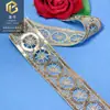 Encaje de Hilo Dorado con Lentejuelas, Corte Circular, Pequeño Encaje Bordado, Accesorios para Ropa, Venta al por Mayor en Stock, Encaje Transfronterizo de 3.5 cm