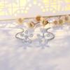 925 Flor de Zircón Aguja de Tremella Línea para Oreja Mujer Lujo Ligero Temperamento Explosivo Combinable Estilo Ins Personalizado Sentido de Alta Gama Nicho