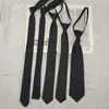 Corbata negra sin nudos para combinar con todo, estilo coreano, informal, para hombre de negocios, con cremallera, de color liso, para el trabajo