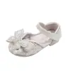 Zapatos de princesa para niñas, nueva colección de otoño 2026, zapatos individuales brillantes para niñas pequeñas, zapatos de baile de rendimiento con lazo para bebés