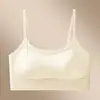 Sujetador invisible con espalda cruzada para mujeres con busto pequeño, sujetador transpirable de seda helada con copa fija, camisola fina de verano