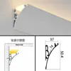 Luminária de Parede Linear para Lavagem de Superfície Montada Externamente, Luz Linear Sem Canaleta, Canaleta Refletora de Luz, Luz Linear Ambiente Inteligente com Emissão para Cima