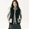 Nuevo chaleco de cachemira para otoño e invierno para mujer, con tejido de algodón texturizado, bolsillos, diseño de punto con bloques de color, y se puede usar como una prenda exterior para capas