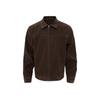2025Otoño Nuevo Estilo Otoñal Cuello Alto Ajustado Chico Duro Safari Solapa Anti-Gamuza Chaqueta con Cremallera Corta para Hombre