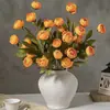Flores Artificiais de Peônia Estilo Ins para Hotel e Pousada Decoração Suave, Arranjos Florais, Decoração de Mesa de Sala de Estar e Adereços